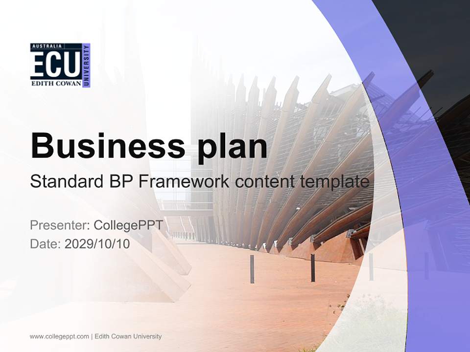 Edith Cowan University Competition/Entrepreneurship Contest PPT Template4:3 ratio PPT effect preview image9