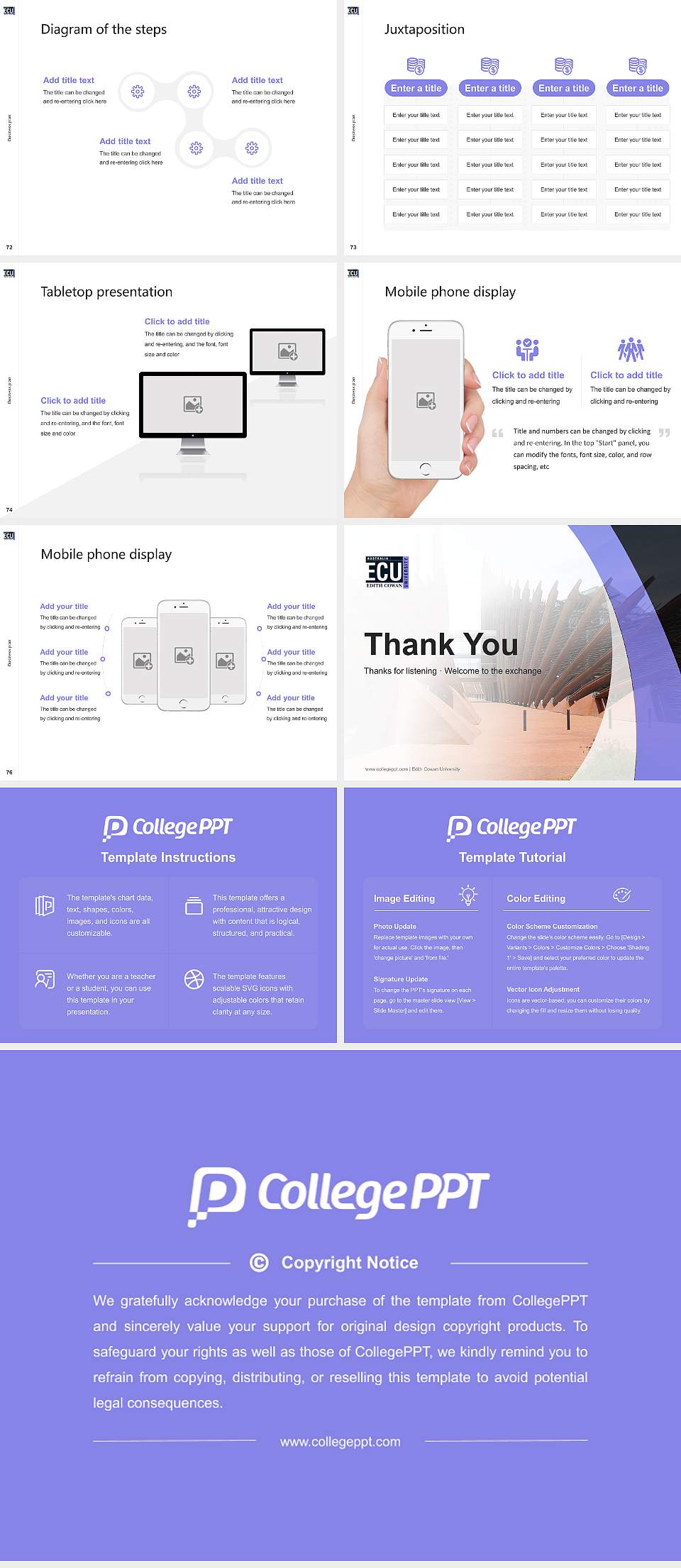 Edith Cowan University Competition/Entrepreneurship Contest PPT Template4:3 ratio PPT effect preview image9