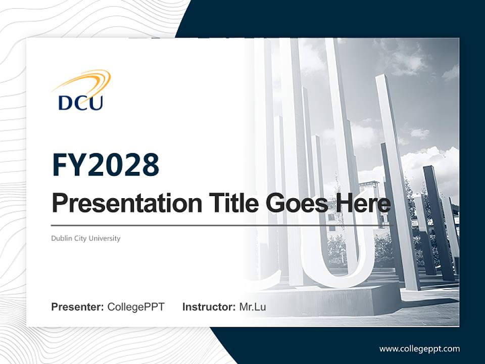 Dublin City University Academic Presentation/Research Findings Report PPT Template4:3 ratio PPT effect preview image5