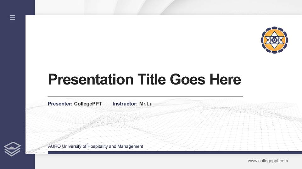 AURO University of Hospitality and Management Thesis Proposal/Graduation Defense PPT Template16:9 ratio PPT effect preview image