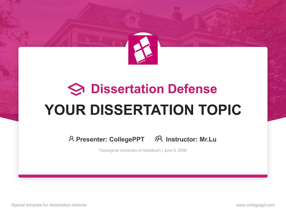 Theological University of Apeldoorn Graduation Thesis Defense PPT Template4:3 ratio PPT effect preview image7