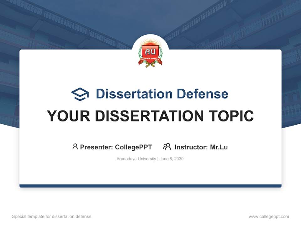 Arunodaya University Graduation Thesis Defense PPT Template4:3 ratio PPT effect preview image7
