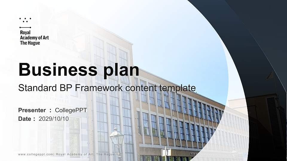 Royal Academy of Art, The Hague Competition/Entrepreneurship Contest PPT Template16:9 ratio PPT effect preview image