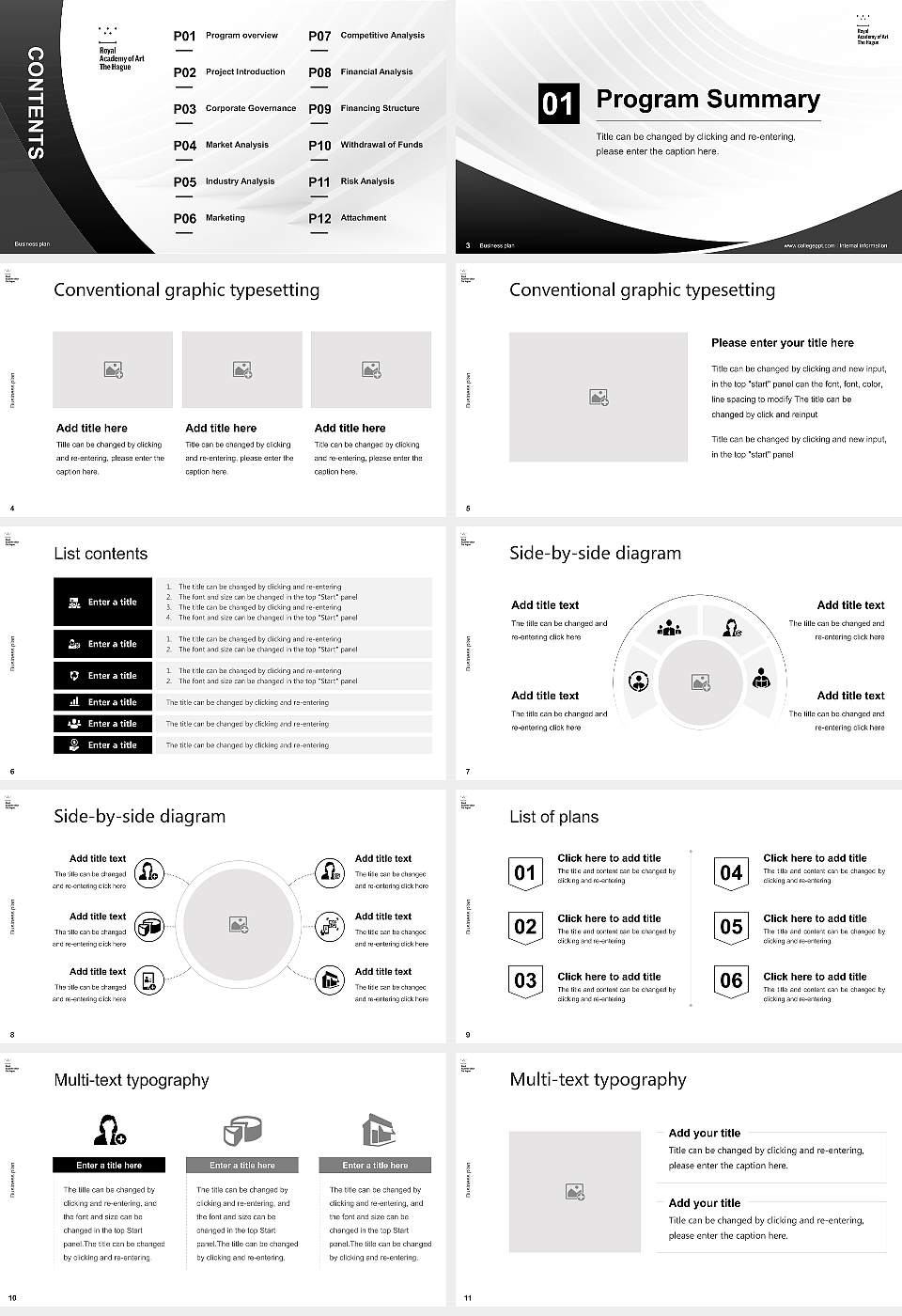 Royal Academy of Art, The Hague Competition/Entrepreneurship Contest PPT Template16:9 ratio PPT effect preview image2