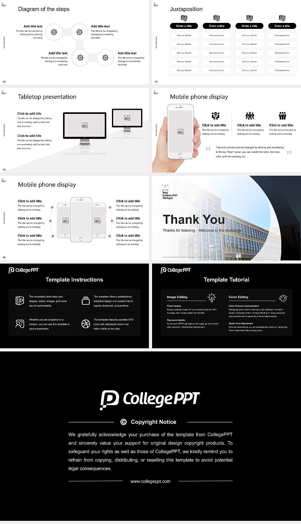 Royal Academy of Art, The Hague Competition/Entrepreneurship Contest PPT Template16:9 ratio PPT effect preview image9