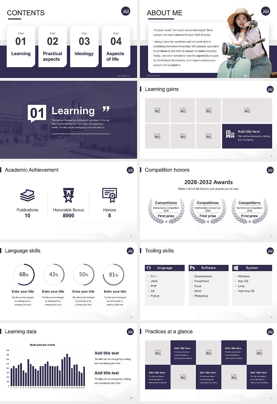 ARKA Jain University National Scholarship Defense PPT Template16:9 ratio PPT effect preview image2