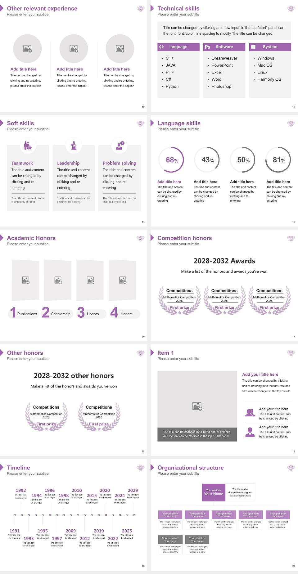 Bunka Gakuen University Resume PPT Template4:3 ratio PPT effect preview image3