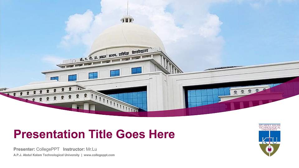 A.P.J. Abdul Kalam Technological University Course/Courseware Creation PPT Template16:9 ratio PPT effect preview image