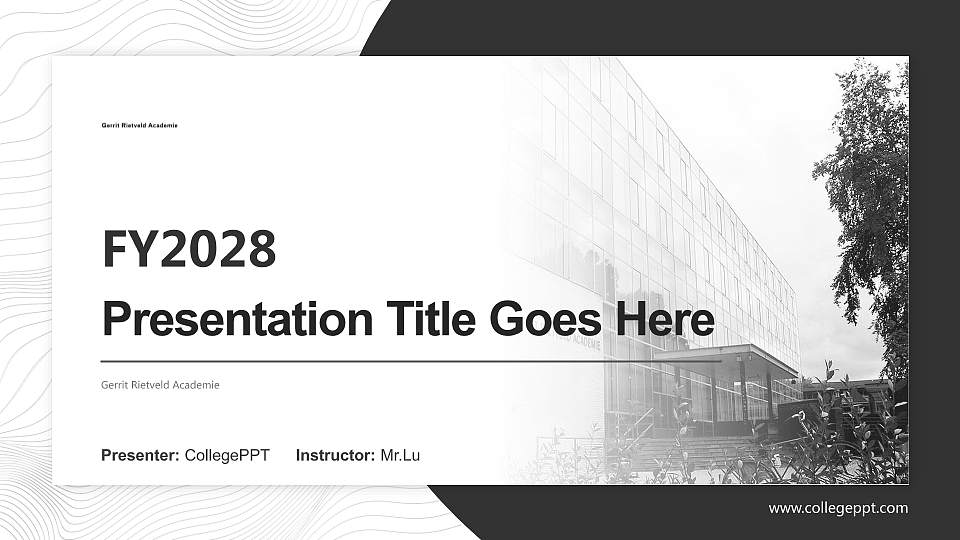 Gerrit Rietveld Academie Academic Presentation/Research Findings Report PPT Template16:9 ratio PPT effect preview image