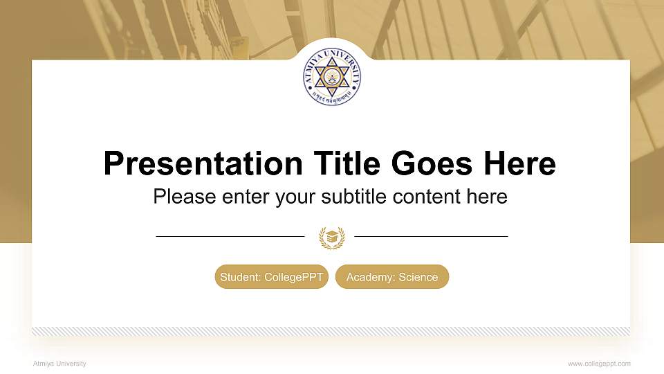 Atmiya University National Scholarship Defense PPT Template16:9 ratio PPT effect preview image