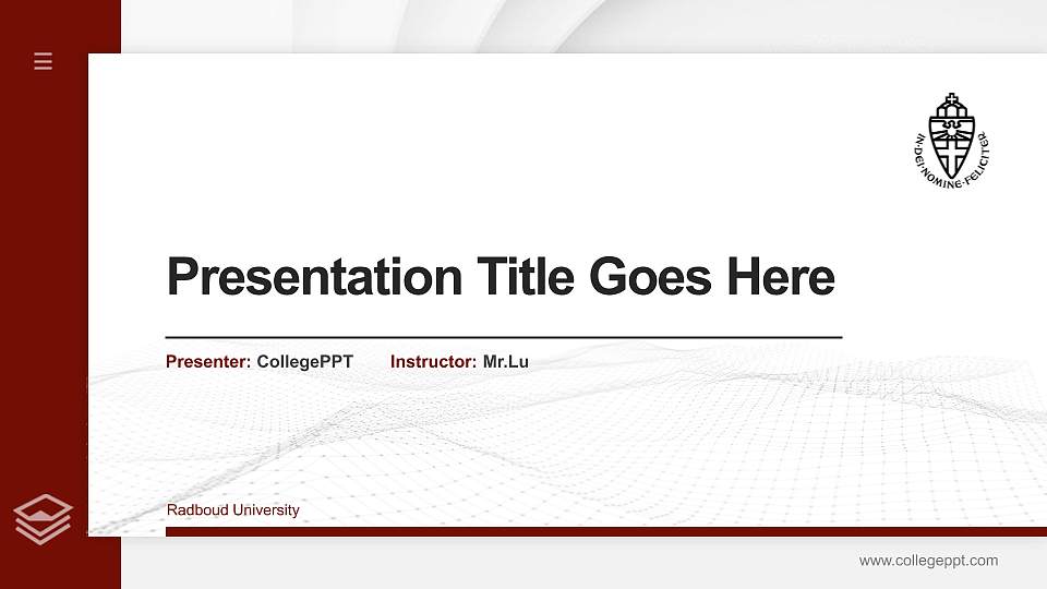 Radboud University Thesis Proposal/Graduation Defense PPT Template16:9 ratio PPT effect preview image