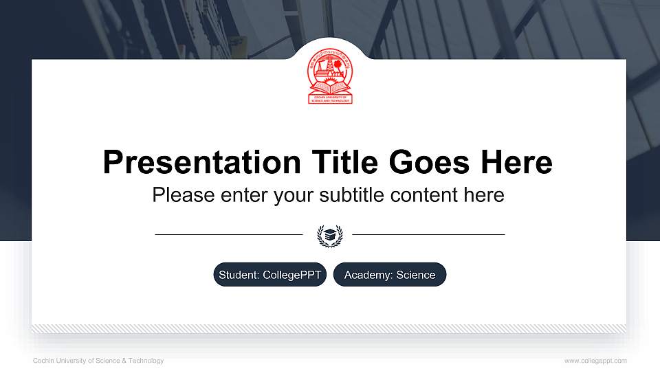 Cochin University of Science & Technology National Scholarship Defense PPT Template16:9 ratio PPT effect preview image