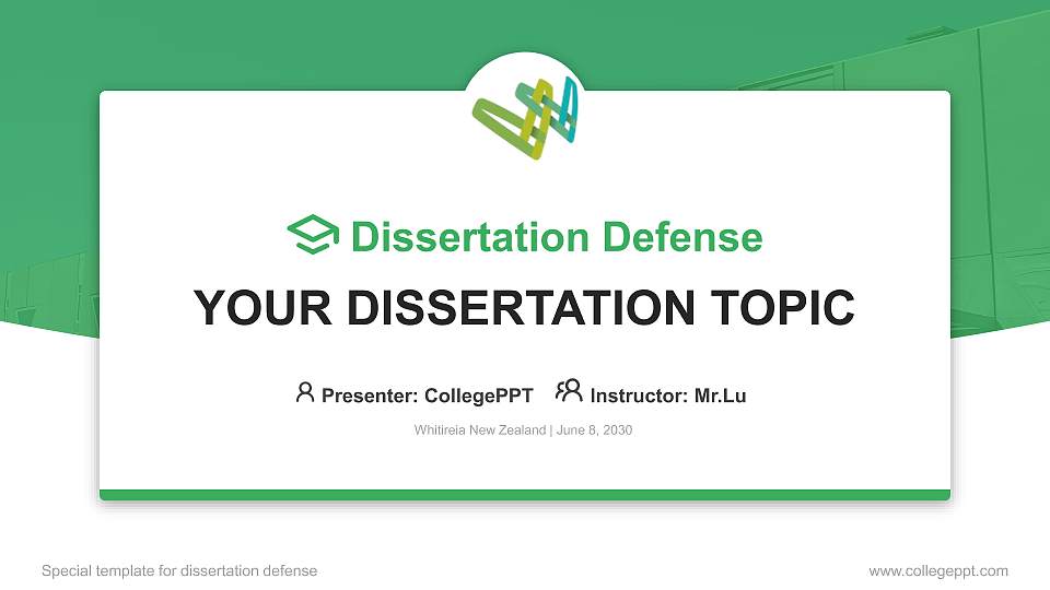 Whitireia New Zealand Graduation Thesis Defense PPT Template16:9 ratio PPT effect preview image