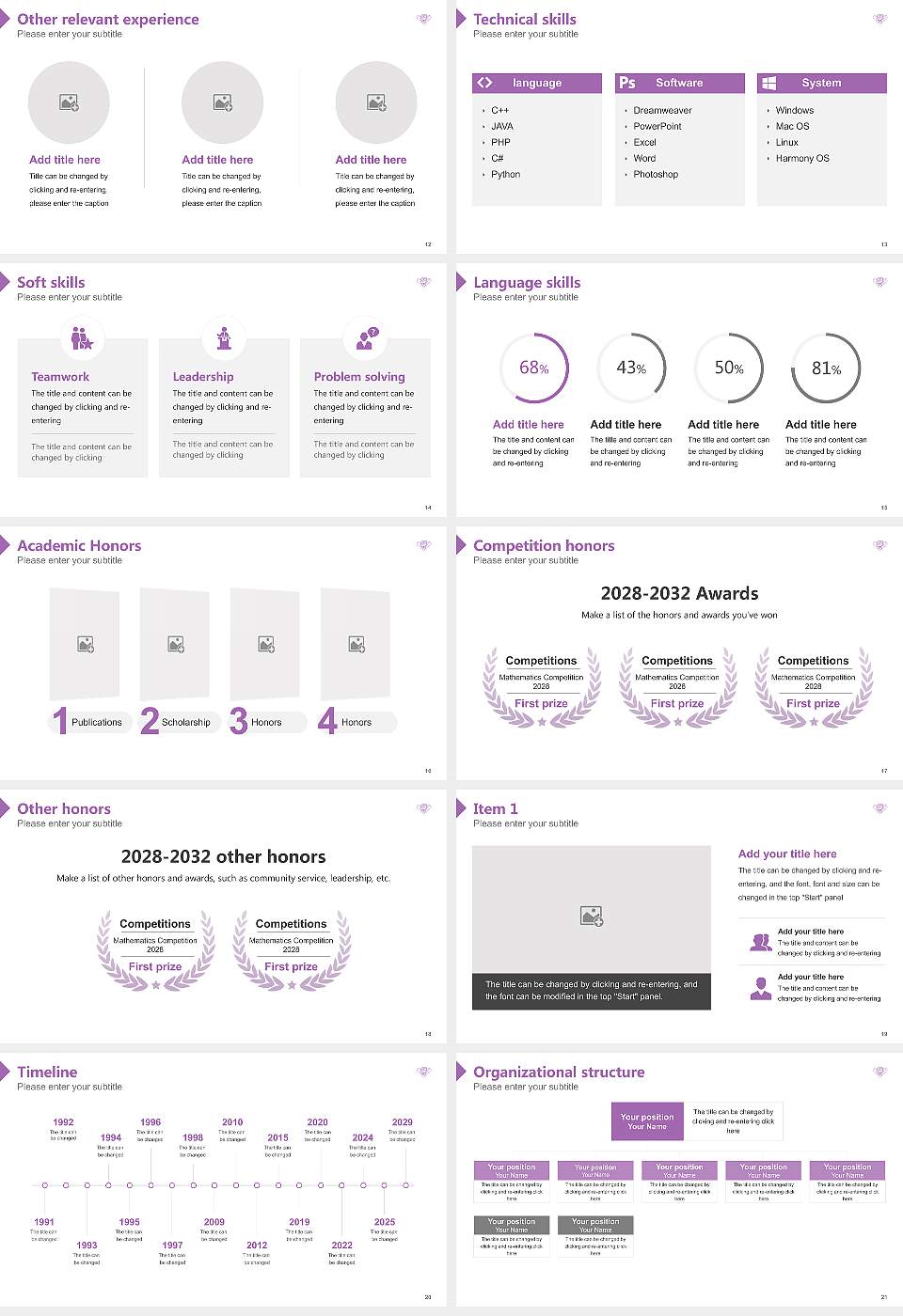 Bunka Gakuen University Resume PPT Template16:9 ratio PPT effect preview image3