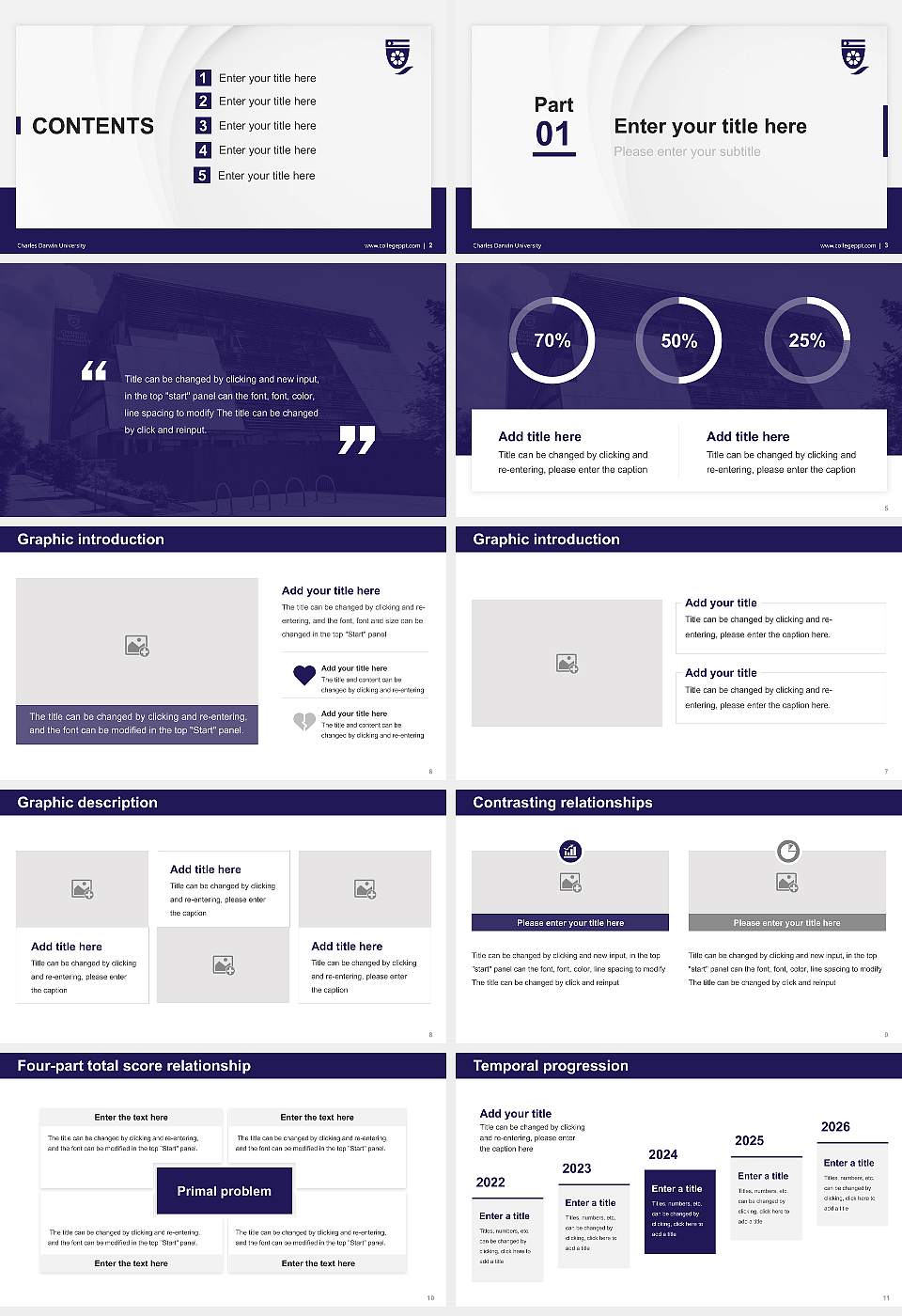 Charles Darwin University Thesis Proposal/Graduation Defense PPT Template16:9 ratio PPT effect preview image2