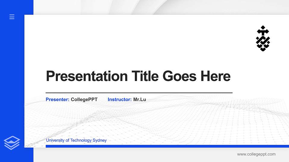 University of Technology Sydney Thesis Proposal/Graduation Defense PPT Template16:9 ratio PPT effect preview image