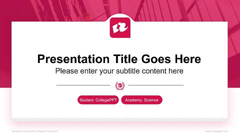 Rotterdam University of Applied Sciences National Scholarship Defense PPT Template