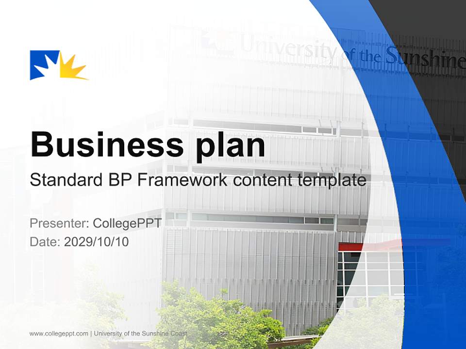 University of the Sunshine Coast Competition/Entrepreneurship Contest PPT Template4:3 ratio PPT effect preview image9