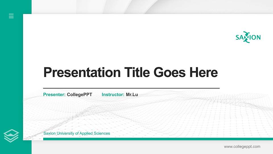 Saxion University of Applied Sciences Thesis Proposal/Graduation Defense PPT Template16:9 ratio PPT effect preview image1