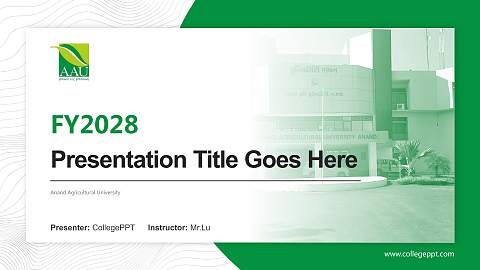 Anand Agricultural University Academic Presentation/Research Findings Report PPT Template