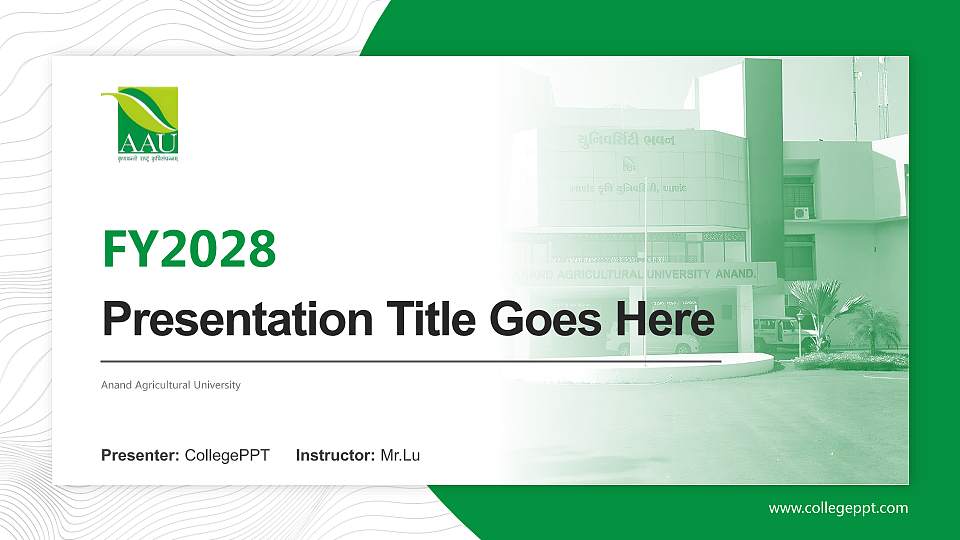 Anand Agricultural University Academic Presentation/Research Findings Report PPT Template16:9 ratio PPT effect preview image