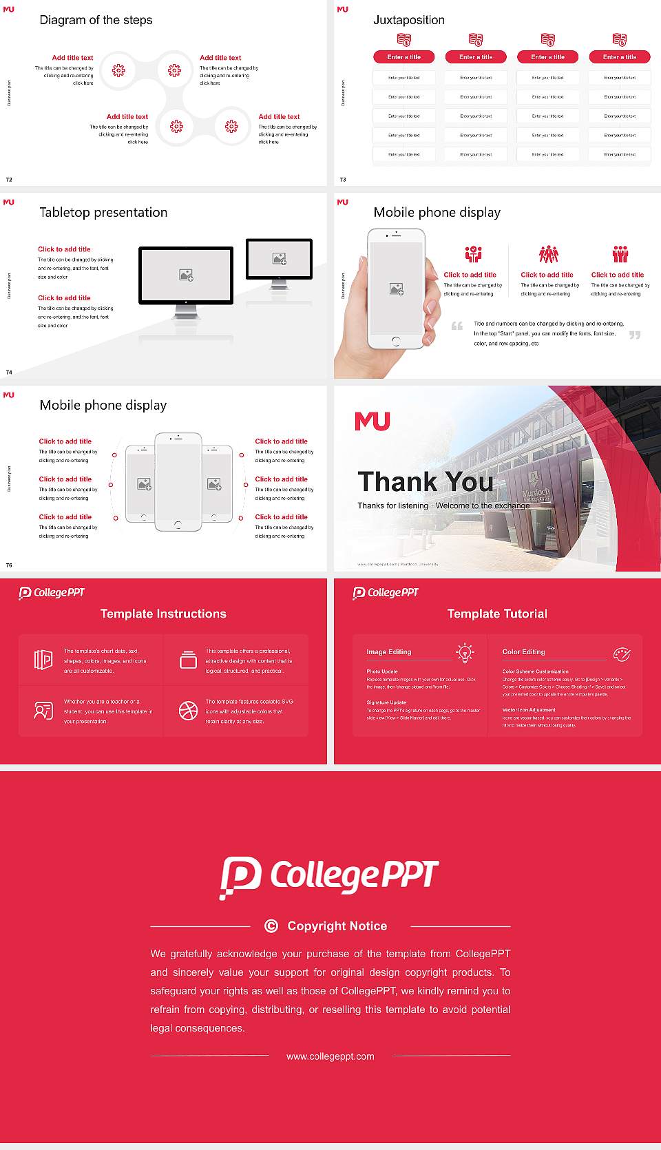 Murdoch University Competition/Entrepreneurship Contest PPT Template16:9 ratio PPT effect preview image9