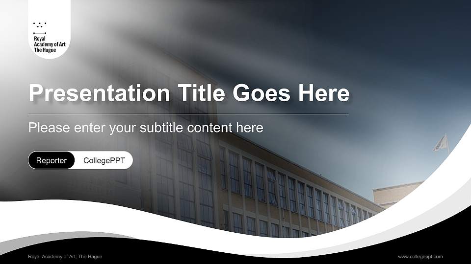 Royal Academy of Art, The Hague Lecture Sharing and Networking Event PPT Template16:9 ratio PPT effect preview image