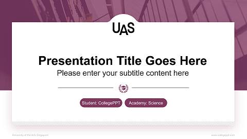 University of the Arts Singapore National Scholarship Defense PPT Template