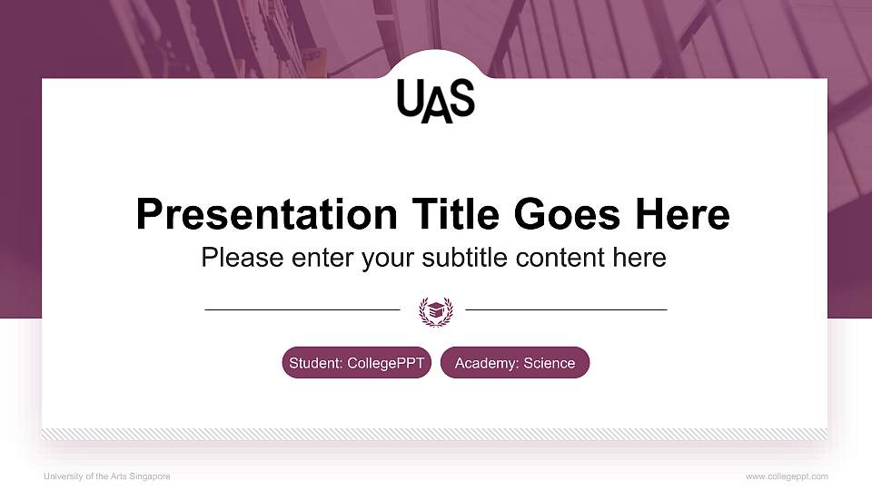University of the Arts Singapore National Scholarship Defense PPT Template16:9 ratio PPT effect preview image1