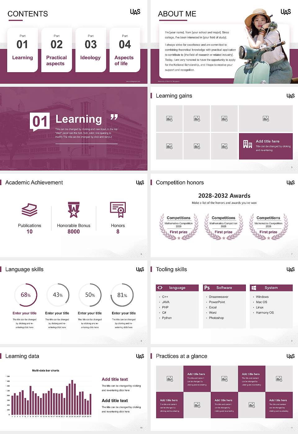 University of the Arts Singapore National Scholarship Defense PPT Template16:9 ratio PPT effect preview image2