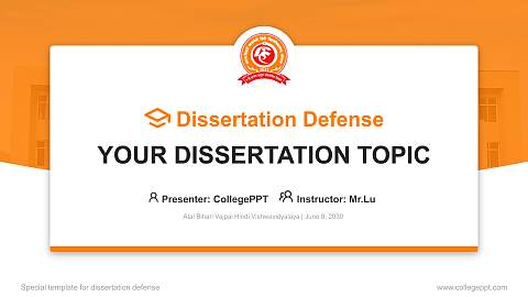 Atal Bihari Vajpai Hindi Vishwavidyalaya Graduation Thesis Defense PPT Template