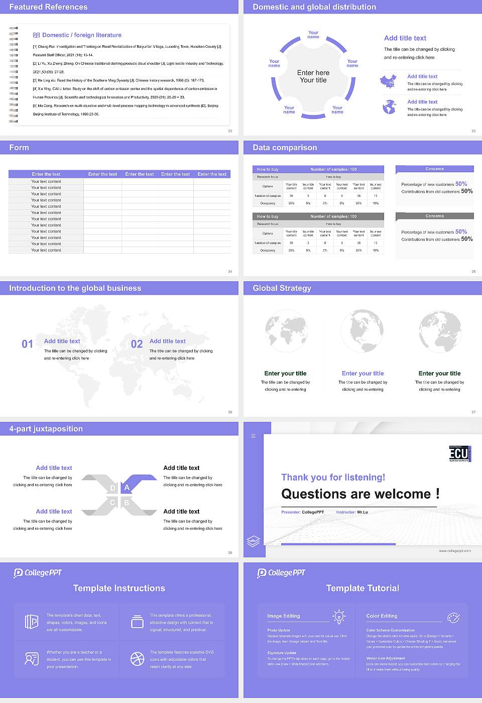 Edith Cowan University Thesis Proposal/Graduation Defense PPT Template16:9 ratio PPT effect preview image4