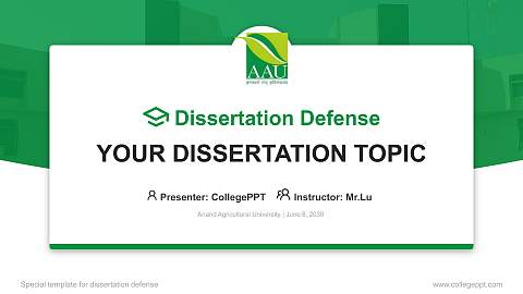 Anand Agricultural University Graduation Thesis Defense PPT Template