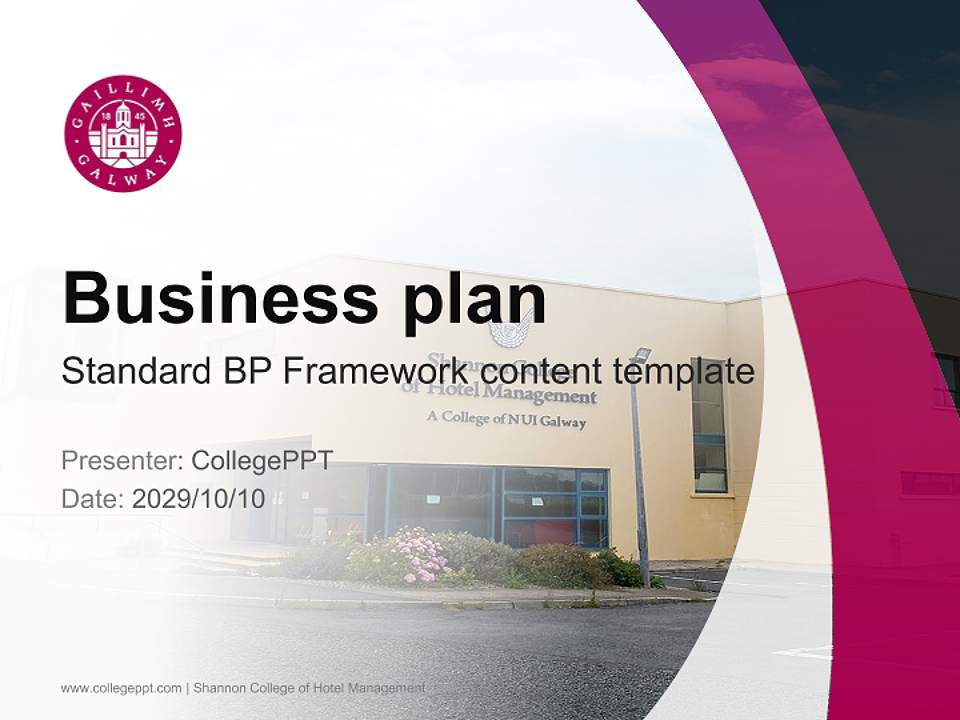 Shannon College of Hotel Management Competition/Entrepreneurship Contest PPT Template4:3 ratio PPT effect preview image9