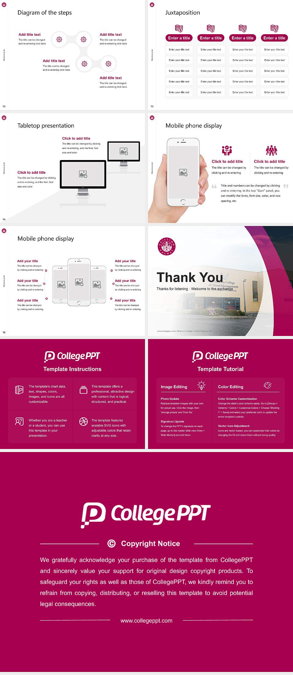 Shannon College of Hotel Management Competition/Entrepreneurship Contest PPT Template4:3 ratio PPT effect preview image9