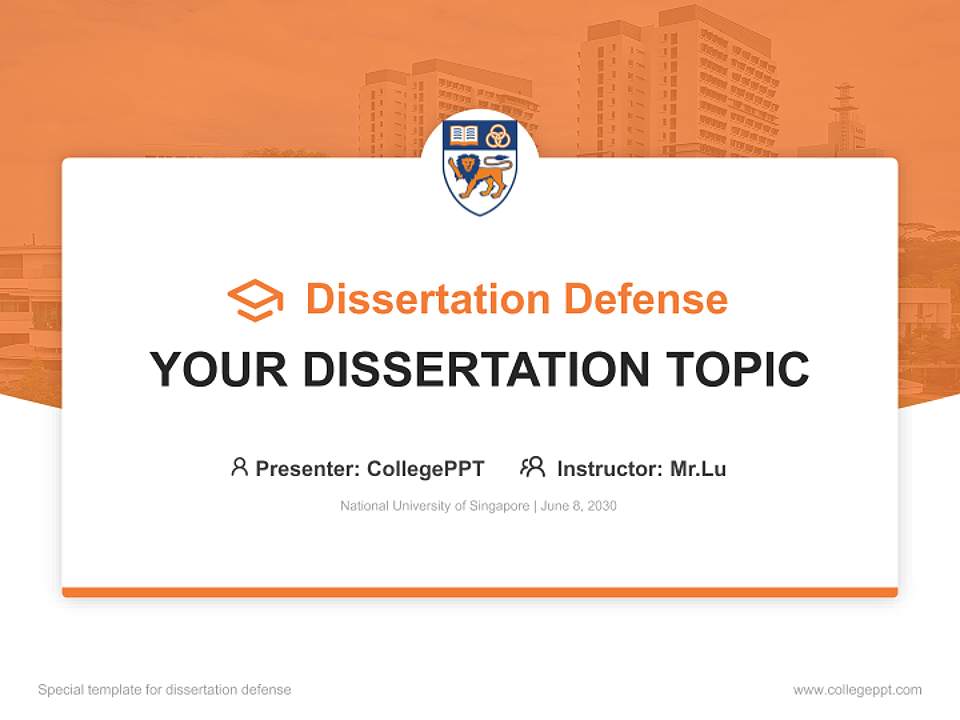 National University of Singapore Graduation Thesis Defense PPT Template4:3 ratio PPT effect preview image7