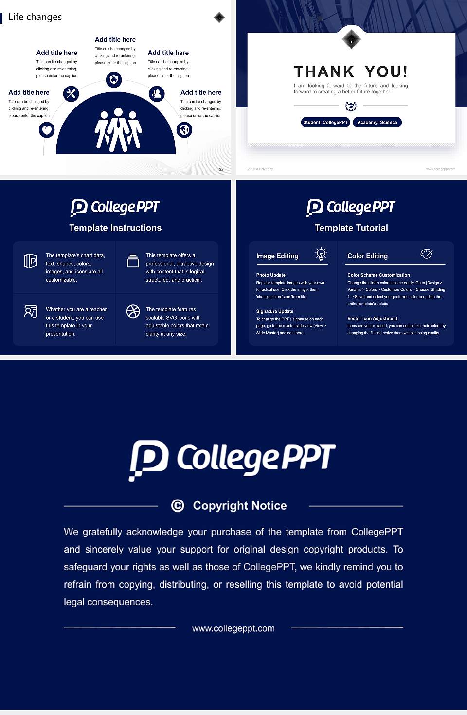 Victoria University National Scholarship Defense PPT Template4:3 ratio PPT effect preview image4