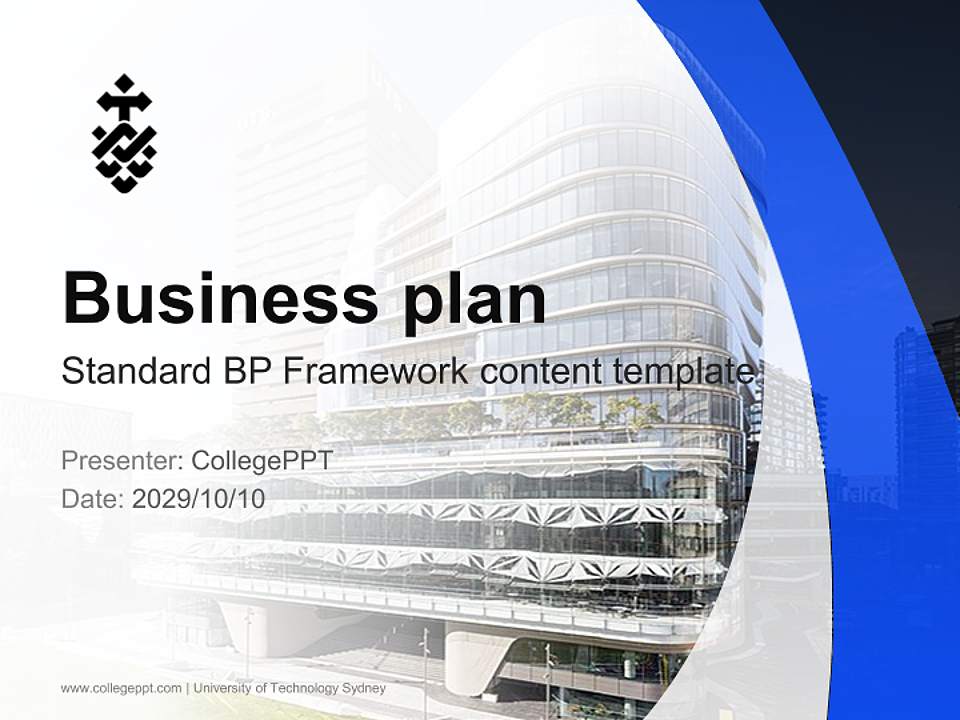 University of Technology Sydney Competition/Entrepreneurship Contest PPT Template4:3 ratio PPT effect preview image9