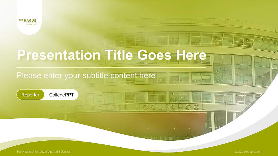 The Hague University of Applied Sciences Lecture Sharing and Networking Event PPT Template16:9 ratio PPT effect preview image