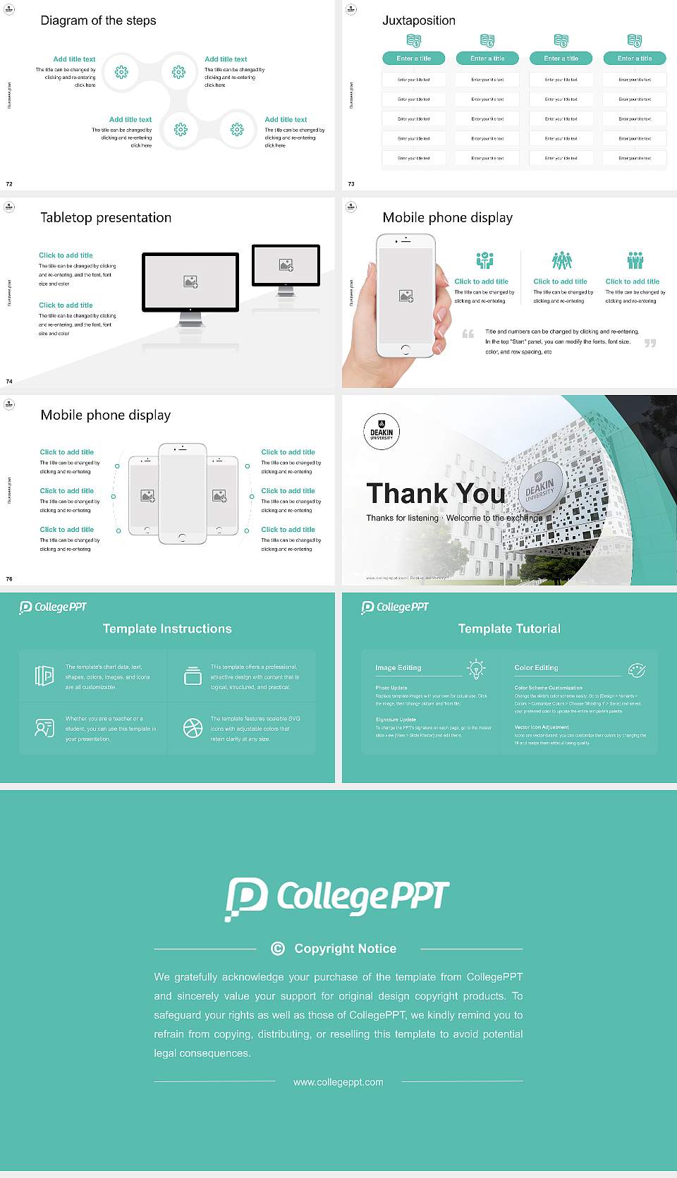 Deakin University Competition/Entrepreneurship Contest PPT Template16:9 ratio PPT effect preview image9