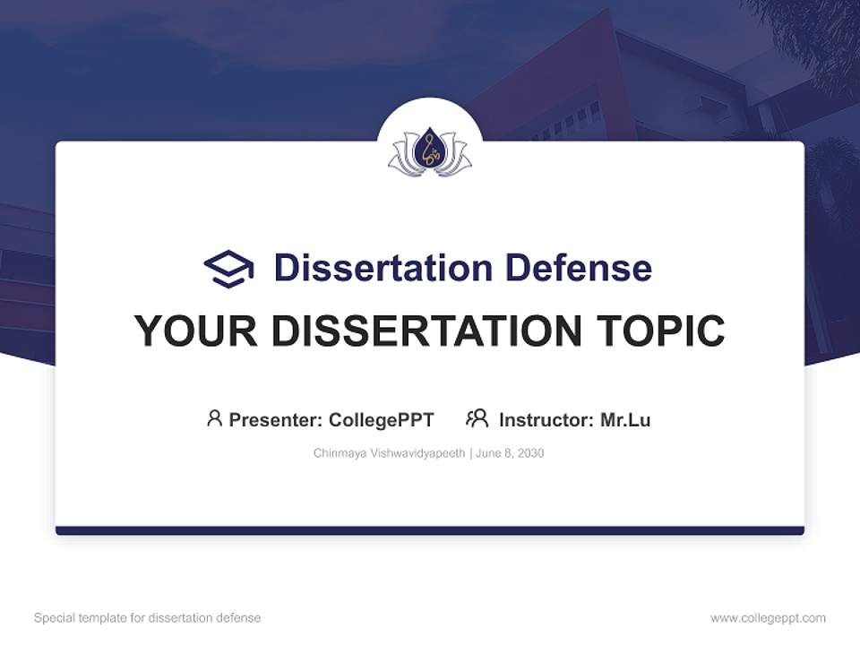 Chinmaya Vishwavidyapeeth Graduation Thesis Defense PPT Template4:3 ratio PPT effect preview image7