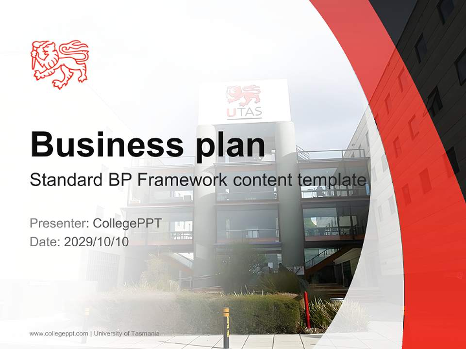 University of Tasmania Competition/Entrepreneurship Contest PPT Template4:3 ratio PPT effect preview image9