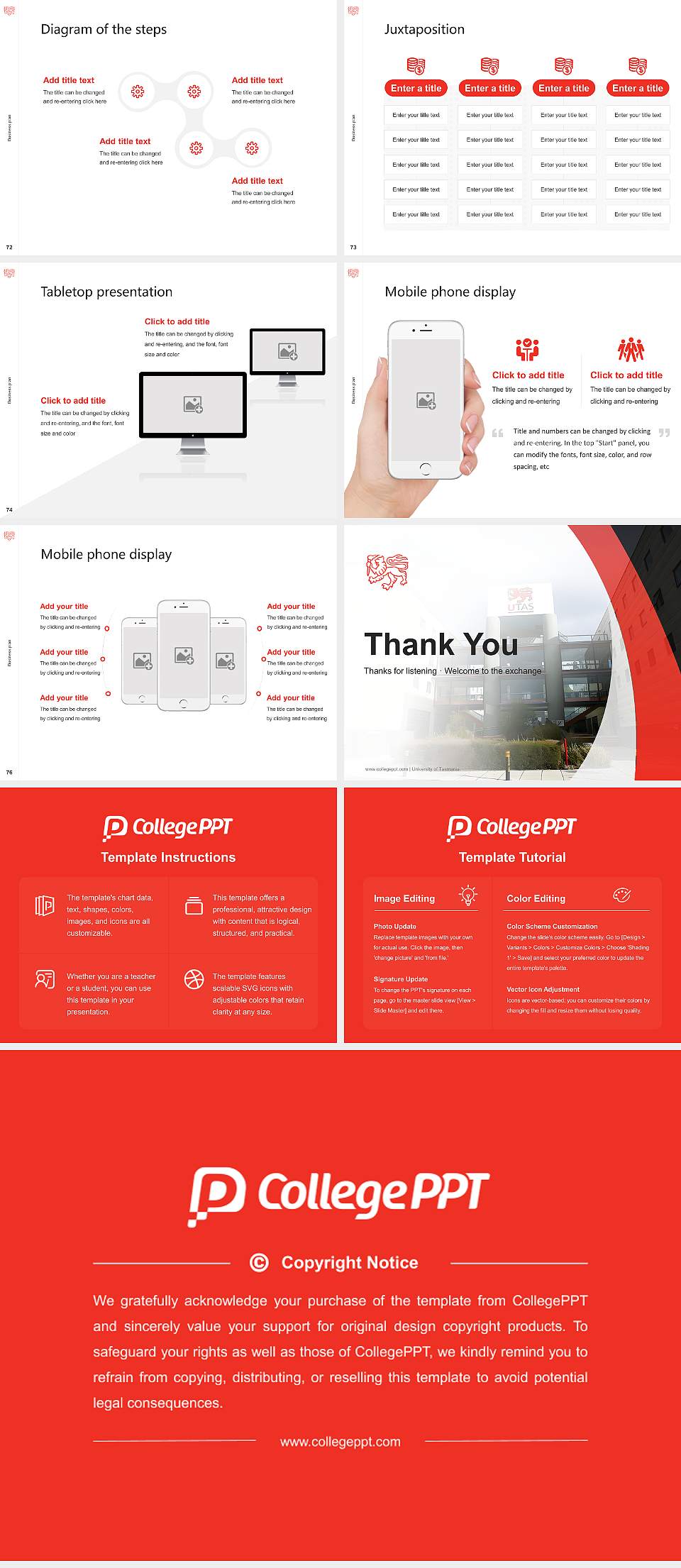 University of Tasmania Competition/Entrepreneurship Contest PPT Template4:3 ratio PPT effect preview image9