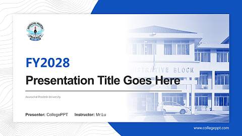 Arunachal Pradesh University Academic Presentation/Research Findings Report PPT Template