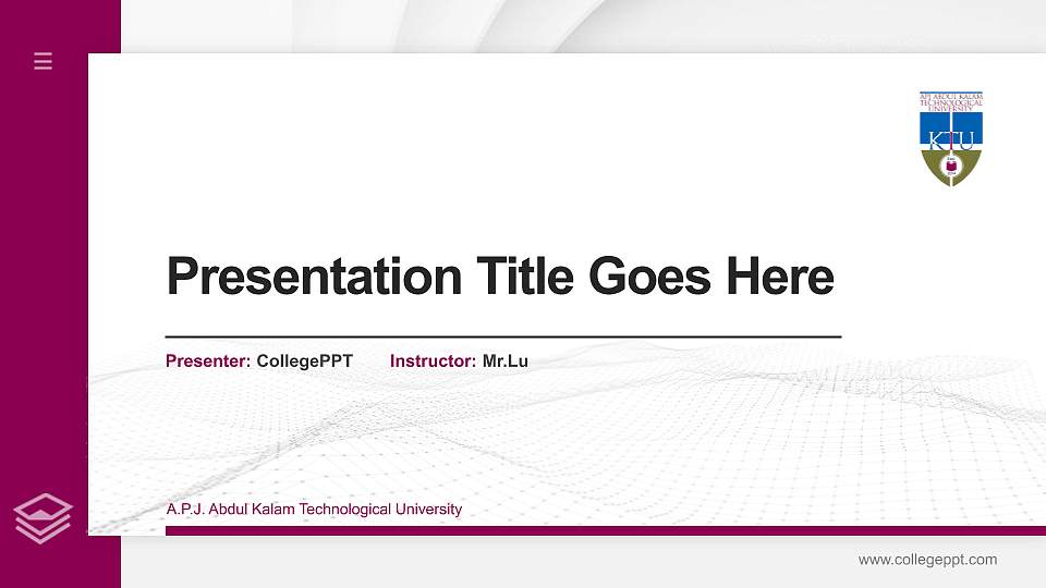 A.P.J. Abdul Kalam Technological University Thesis Proposal/Graduation Defense PPT Template16:9 ratio PPT effect preview image