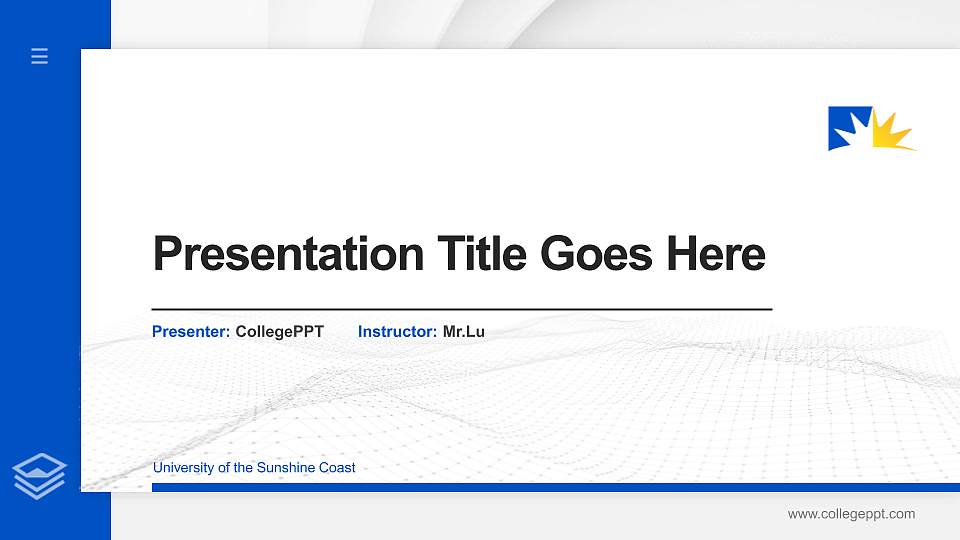 University of the Sunshine Coast Thesis Proposal/Graduation Defense PPT Template16:9 ratio PPT effect preview image