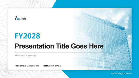 Delft University of Technology Academic Presentation/Research Findings Report PPT Template
