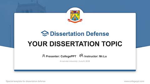 Annamalai University Graduation Thesis Defense PPT Template