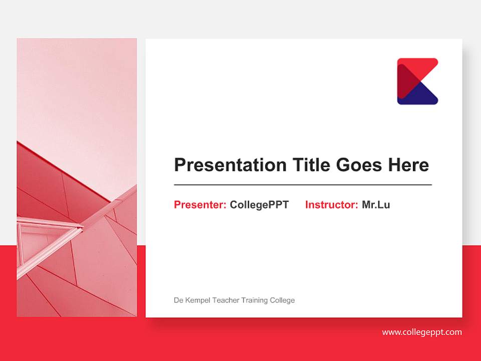 De Kempel Teacher Training College General Purpose PPT Template4:3 ratio PPT effect preview image6