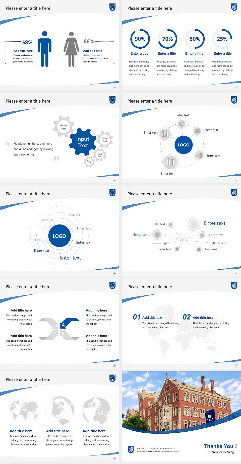University of South Australia Course/Courseware Creation PPT Template4:3 ratio PPT effect preview image4